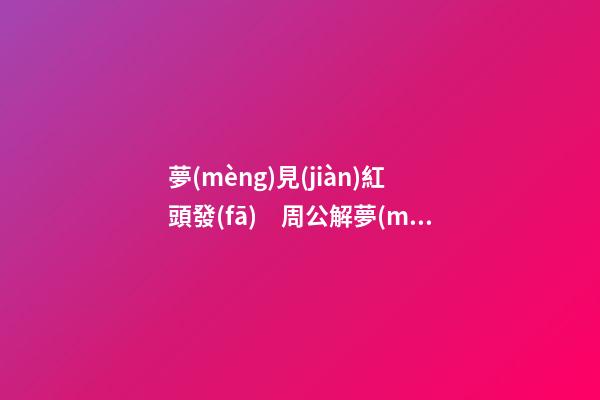 夢(mèng)見(jiàn)紅頭發(fā)　周公解夢(mèng)之夢(mèng)到紅頭發(fā)
